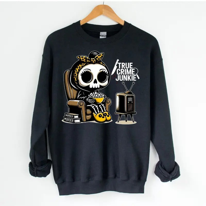 True Crime Junkie Womenswear - Adult & Kids T-Shirts, Sweatshirts & Hoodies apparel design preview 1
