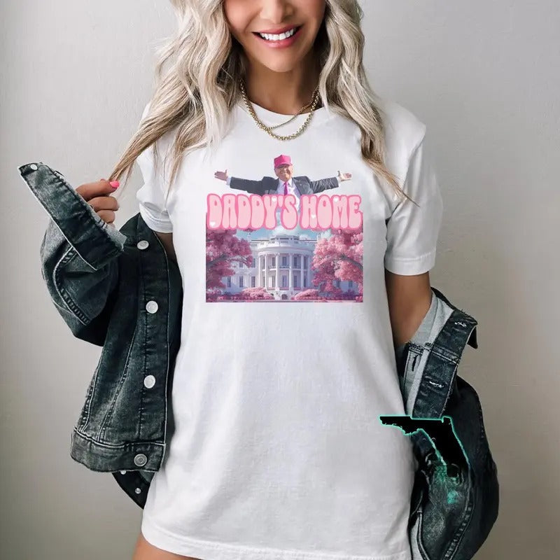 Trummp Daddy'S Home White House 2024 Republican Let'S - Adult & Kids T-Shirts, Sweatshirts & Hoodies apparel design preview 1