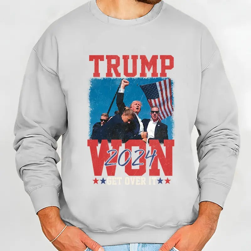 Trummp Won Again Election After 2024 Republican 47th - Adult & Kids T-Shirts, Sweatshirts & Hoodies apparel design preview 1
