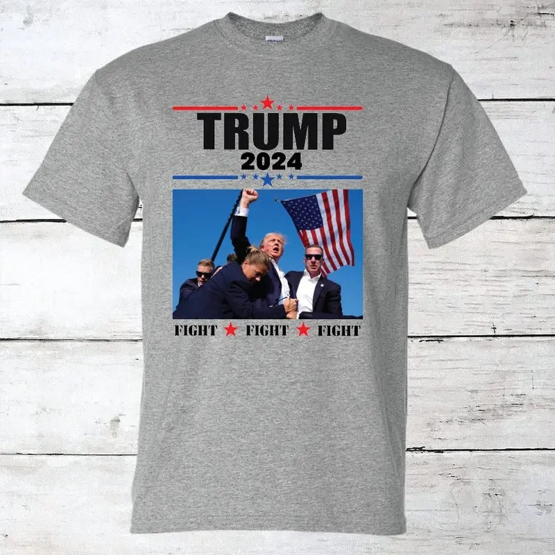 Trump 2024 MAGA Donald Fight Fist Keep America First - Adult & Kids T-Shirts, Sweatshirts & Hoodies apparel design preview 1