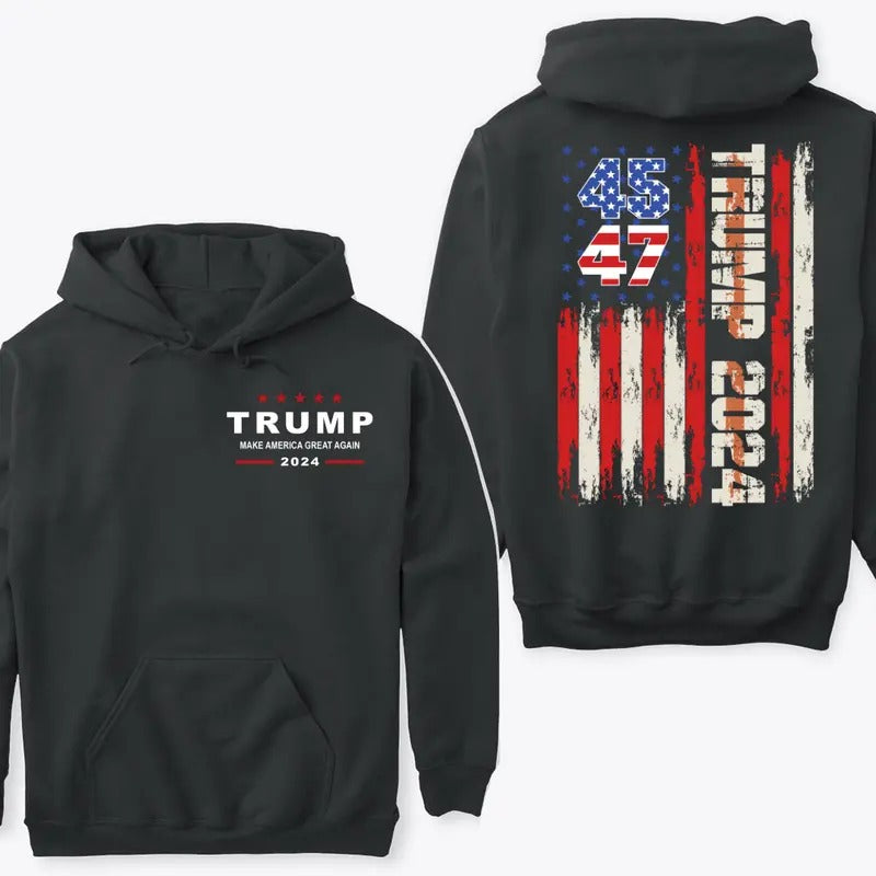 Trump 45 47 Vance 2024 Support All Sizes Colors - Adult & Kids T-Shirts, Sweatshirts & Hoodies apparel design preview 1