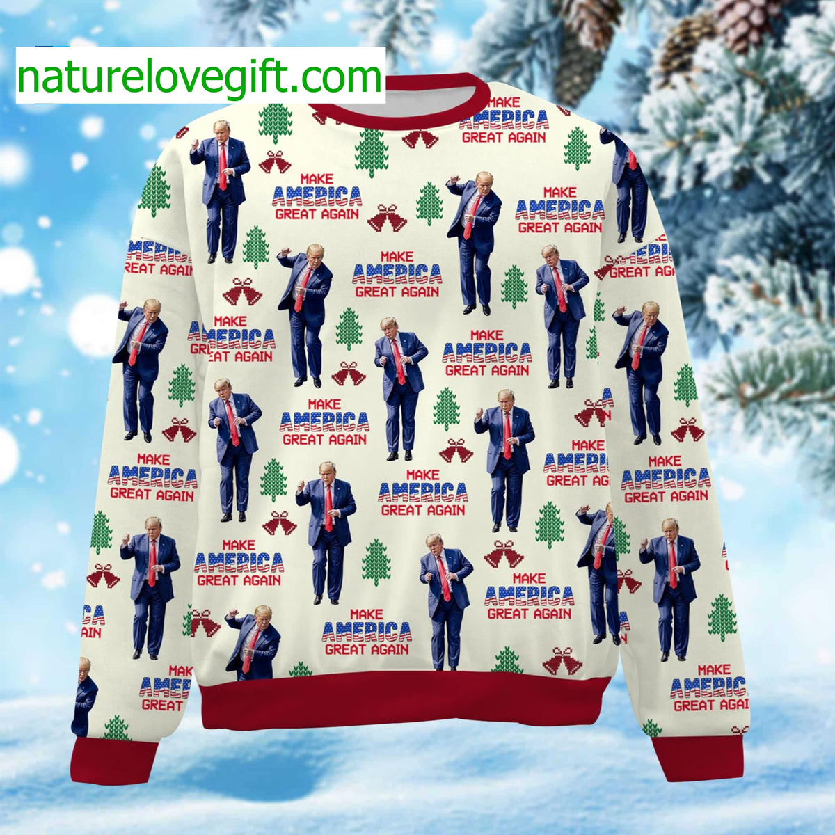 Trump Dancing Make America Great Again Ugly Christmas Sweater - Holiday Gift product image