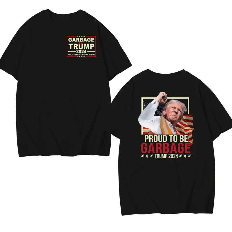 Trump Garbage 2 Sides 1 Side Pround Be Time Take Out - Adult & Kids T-Shirts, Sweatshirts & Hoodies apparel design preview 1