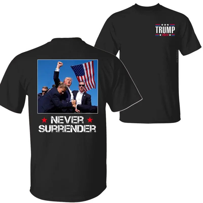 Trump Never Surrender I Stand Praying President - Adult & Kids T-Shirts, Sweatshirts & Hoodies apparel design preview 1
