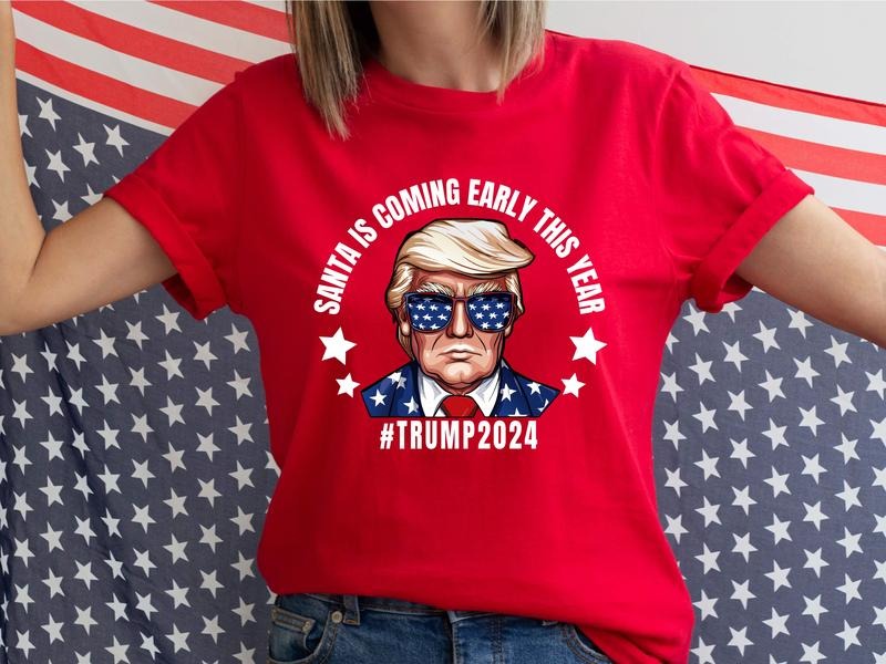Trump Santa Is Coming Early This Year Presidential - Adult & Kids T-Shirts, Sweatshirts & Hoodies apparel design preview 1