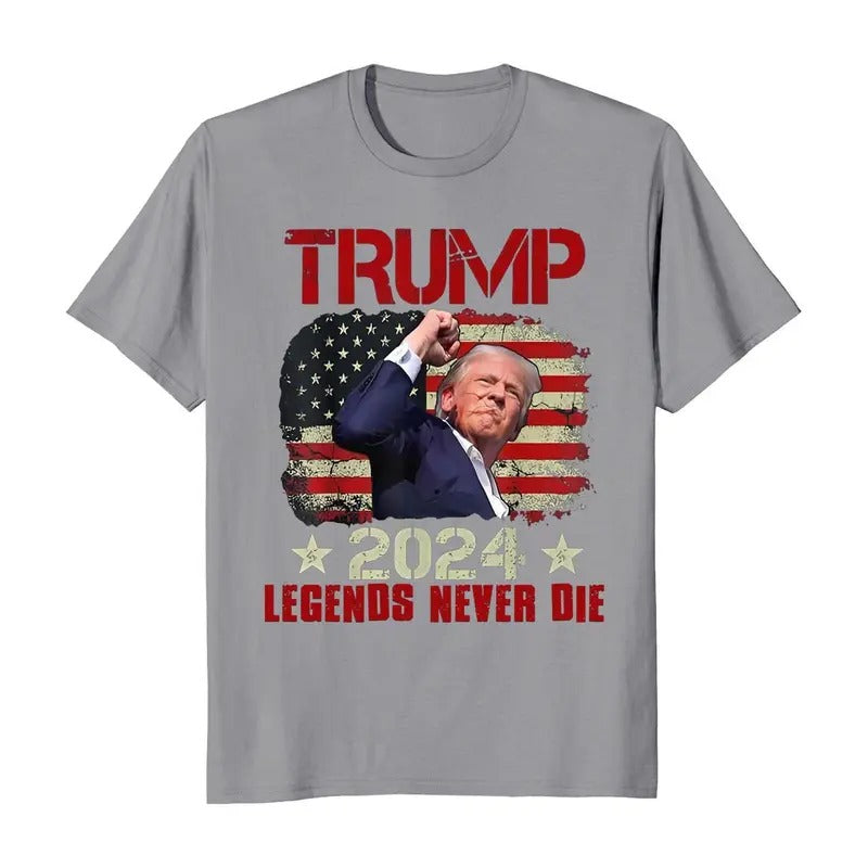 Trump Shot Legends Never Die - Adult & Kids T-Shirts, Sweatshirts & Hoodies apparel design preview 1