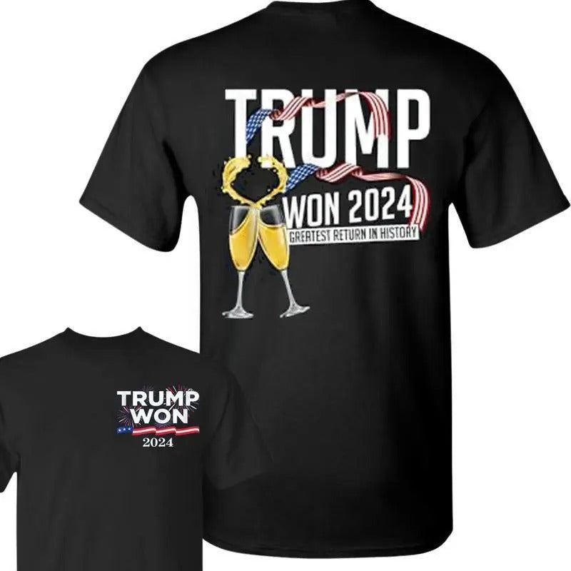Trump Won 2024 Election Inauguration Again 47th - Adult & Kids T-Shirts, Sweatshirts & Hoodies apparel design preview 1
