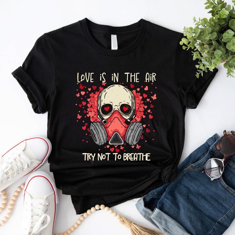Try Not Breath Valentine Anti Skull Funny Short - Adult & Kids T-Shirts, Sweatshirts & Hoodies apparel design preview 1