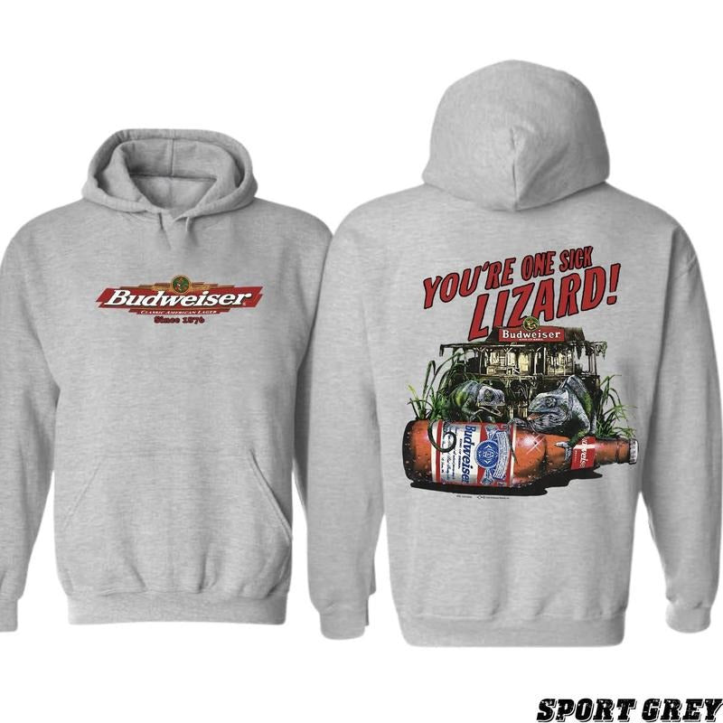 Budweiser Vintage Lizard Chameleon Frogs Long Neck - Adult & Kids T-Shirts, Sweatshirts & Hoodies apparel design preview 1
