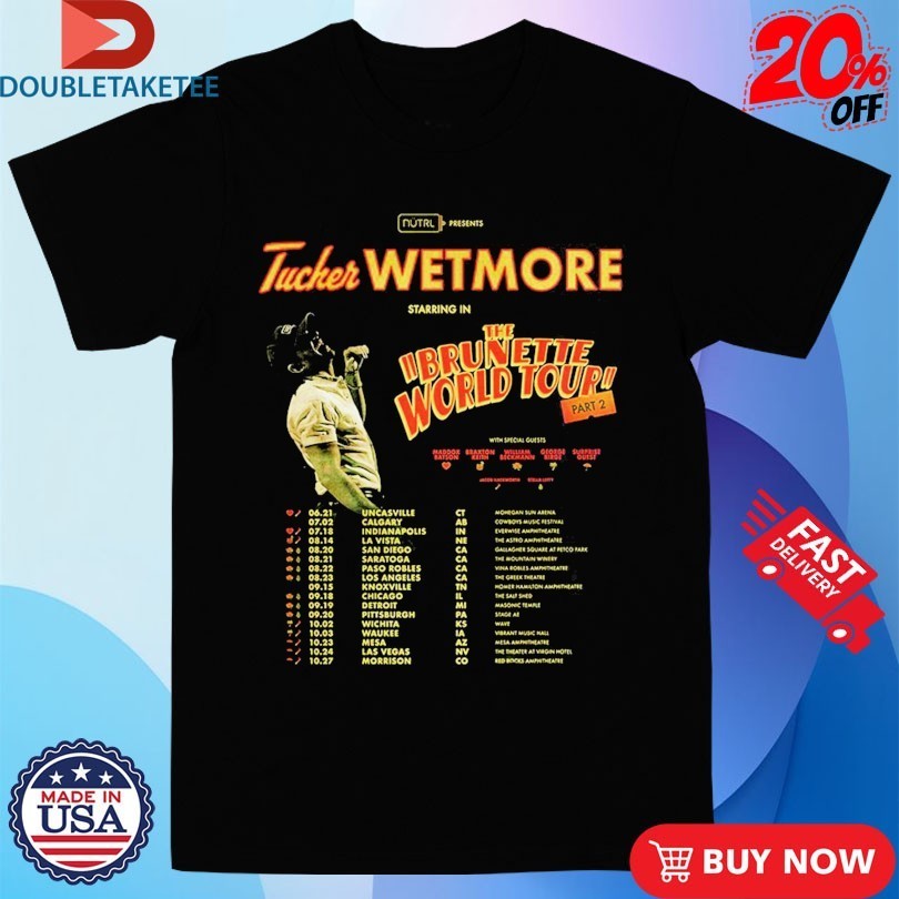 Tucker Wetmore The Brunette World Tour Part 2 2026 - Adult & Kids T-Shirts, Sweatshirts & Hoodies apparel design preview 1
