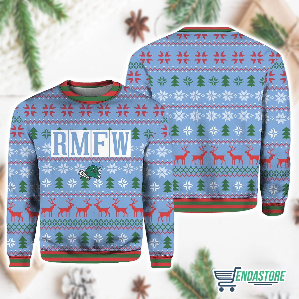 Tulane Coach Jon Sumrall RMFW 3D Ugly Christmas Sweater - Gift Idea product image