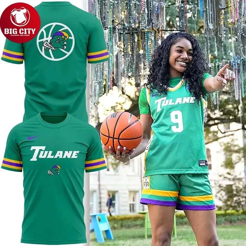 Tulane Green Wave Mardi Gras Madness Two Sided - Adult & Kids T-Shirts, Sweatshirts & Hoodies apparel design preview 1
