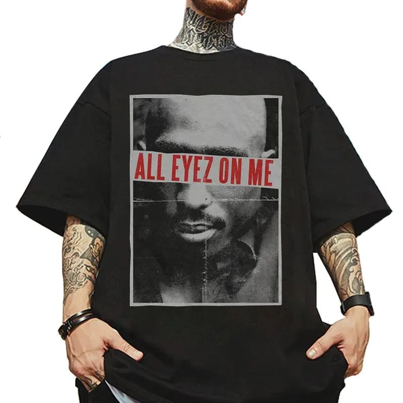 Tupac All Eyez Me 2pac Rapper 1990s Vintage Retro 90s - Adult & Kids T-Shirts, Sweatshirts & Hoodies apparel design preview 1