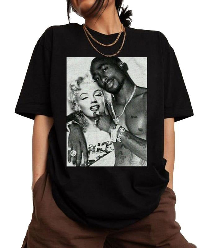 Tupac Shakur Marilyn Monroe Vintage 2Pac 90s Bootleg - Adult & Kids T-Shirts, Sweatshirts & Hoodies apparel design preview 1
