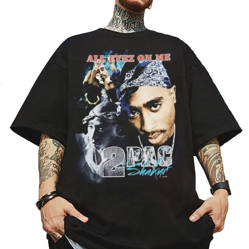 Tupac Shakur 2Pac Vintage 90s Bootleg Rapper Hip Hop - Adult & Kids T-Shirts, Sweatshirts & Hoodies apparel design preview 1
