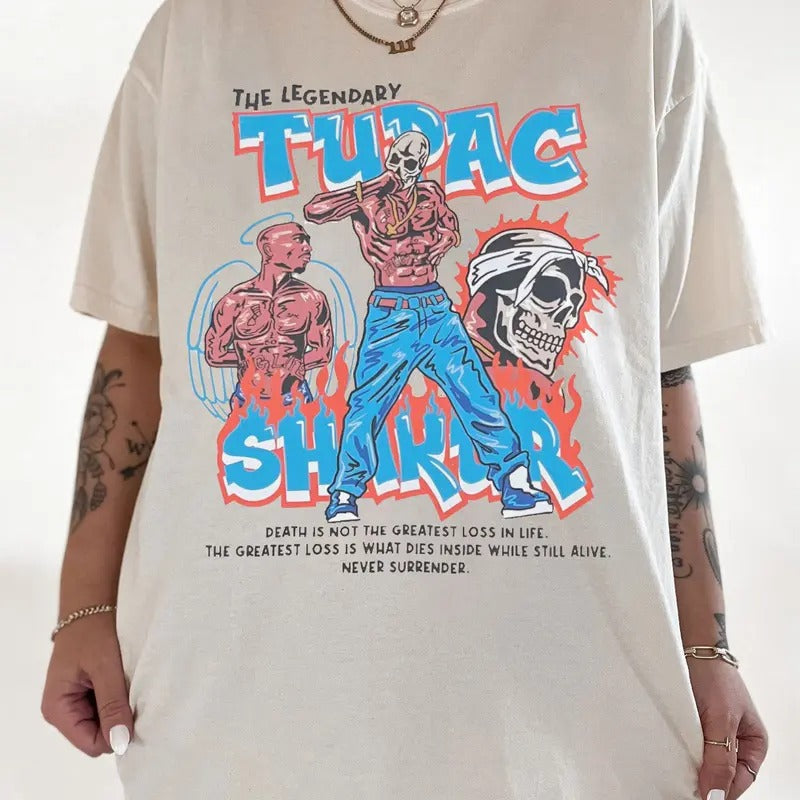 Tupac 2Pac 90s Rapper Hip Hop Legends Fan - Adult & Kids T-Shirts, Sweatshirts & Hoodies apparel design preview 1