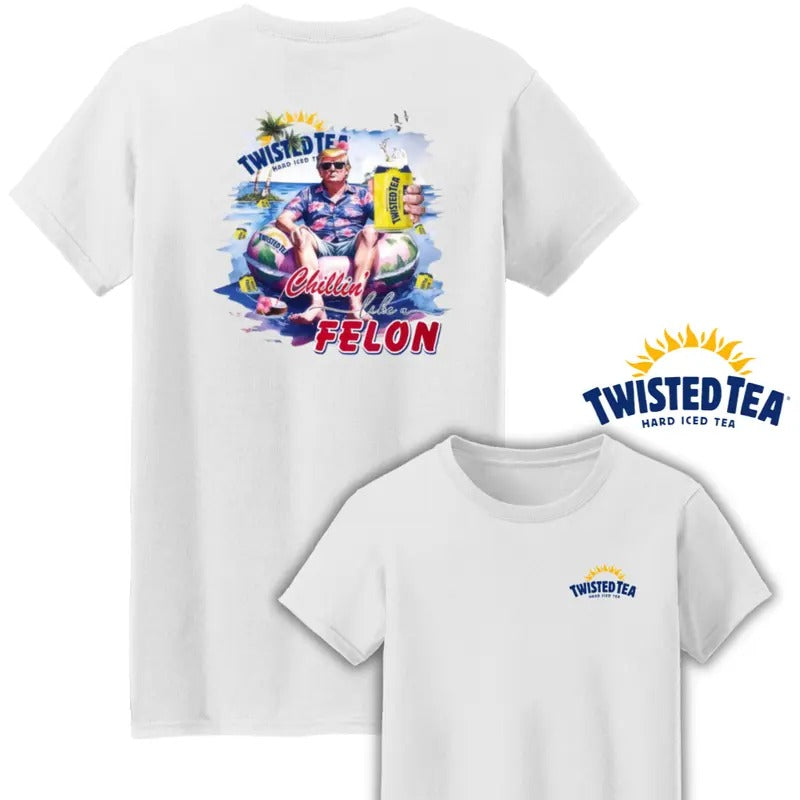 Twisted Tea Chillin Two Sides Cotton Like Felon Beach - Adult & Kids T-Shirts, Sweatshirts & Hoodies apparel design preview 1