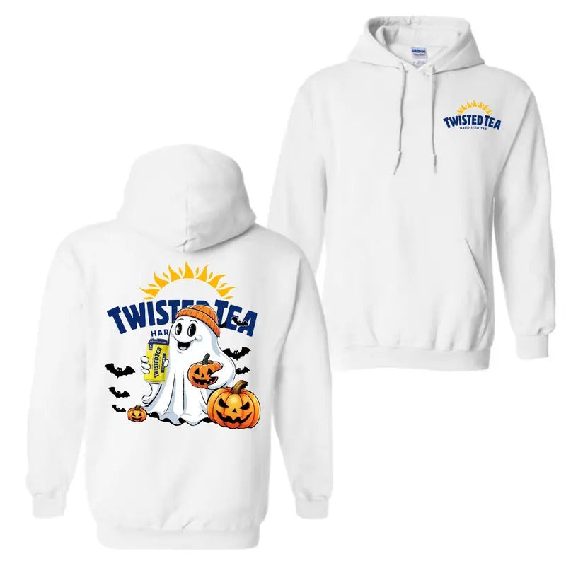 Twisted Tea Ghost Cute Halloween 2 Sided - Adult & Kids T-Shirts, Sweatshirts & Hoodies apparel design preview 1