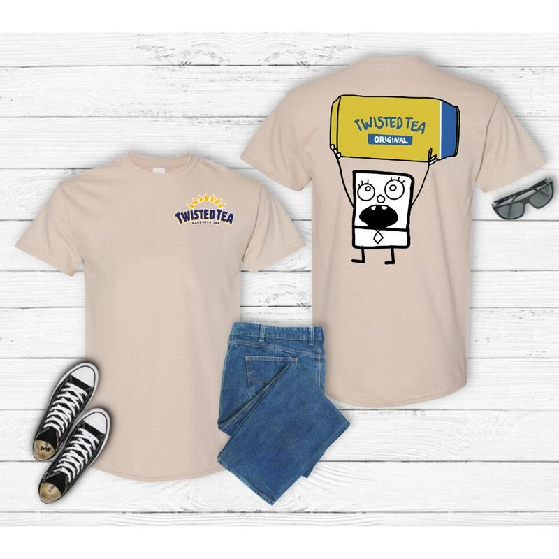 Twisted Tea Original Funny DoodleBob 2 Sides Printed - Adult & Kids T-Shirts, Sweatshirts & Hoodies apparel design preview 1