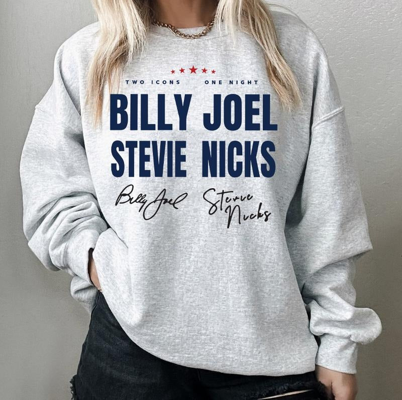 Two Icons One Night Billy Joel Stevie Nick Tour Nicks - Adult & Kids T-Shirts, Sweatshirts & Hoodies apparel design preview 1