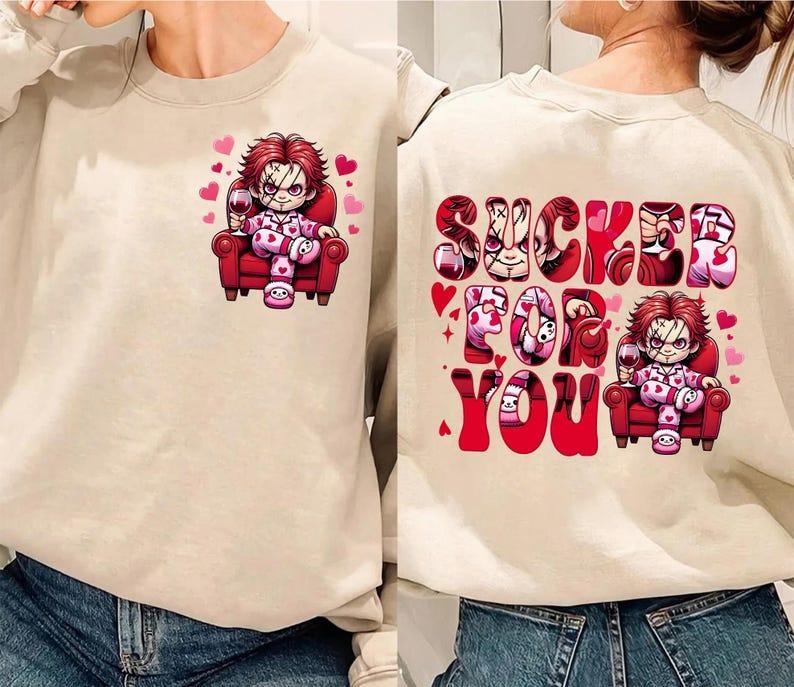 Two Sides Horror Characters Valentine Bundle Sucker - Adult & Kids T-Shirts, Sweatshirts & Hoodies apparel design preview 1