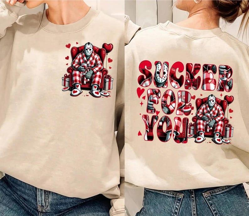 Two Sides Horror Characters Valentine Bundle Sucker - Adult & Kids T-Shirts, Sweatshirts & Hoodies apparel design preview 1