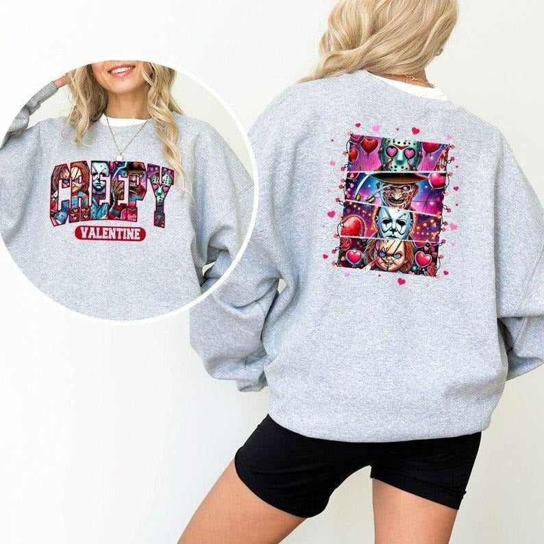 Two Sides Horror Characters Valentine Scary Movie - Adult & Kids T-Shirts, Sweatshirts & Hoodies apparel design preview 1