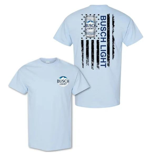 Two Sided Busch Light American Flag Funny Summer - Adult & Kids T-Shirts, Sweatshirts & Hoodies apparel design preview 1