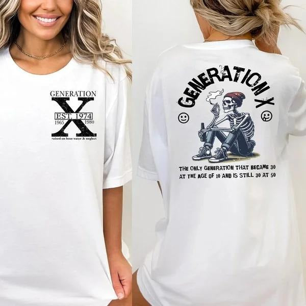 Two Sided Custom Gen X Smoking Proud Member Fck Your - Adult & Kids T-Shirts, Sweatshirts & Hoodies apparel design preview 1