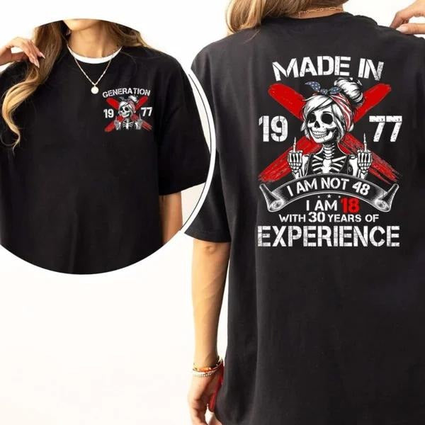 Two Sided Custom Gen X I Am 18 Years Experience Proud - Adult & Kids T-Shirts, Sweatshirts & Hoodies apparel design preview 1