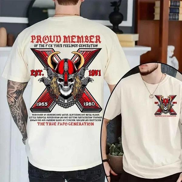 Two Sided Customize Gen X Proud Member Fck Your - Adult & Kids T-Shirts, Sweatshirts & Hoodies apparel design preview 1