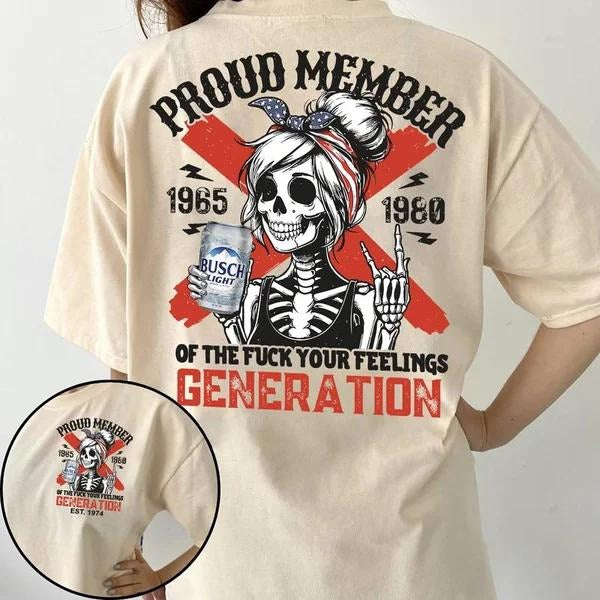 Two Sided Customize Gen X Beers BL Beer Proud Member - Adult & Kids T-Shirts, Sweatshirts & Hoodies apparel design preview 1