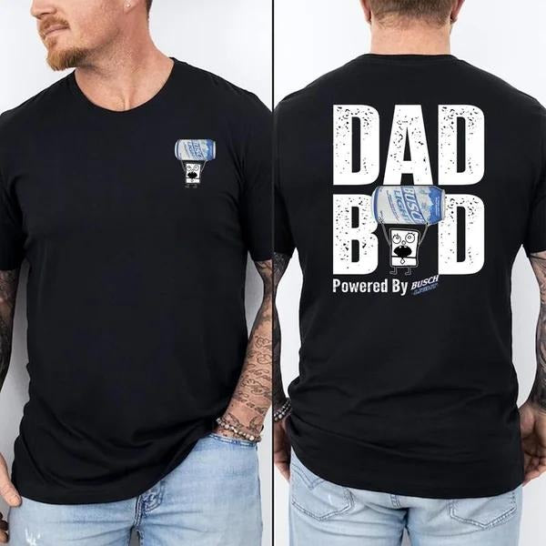 Two Sided Dad Bob Powered Busch Light Doodlebob Papa - Adult & Kids T-Shirts, Sweatshirts & Hoodies apparel design preview 1