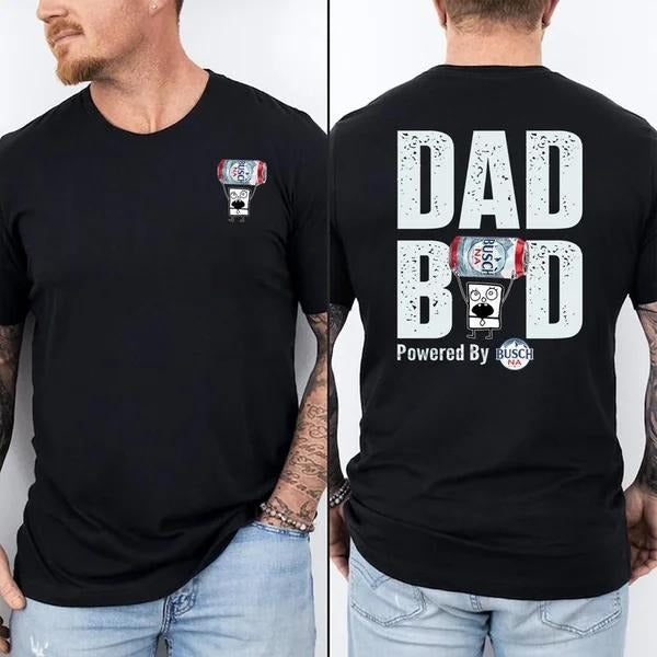 Two Sided Dad Bob Powered Busch NA Doodlebob Papa - Adult & Kids T-Shirts, Sweatshirts & Hoodies apparel design preview 1