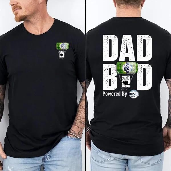 Two Sided Dad Bob Powered Green Busch Light Doodlebob - Adult & Kids T-Shirts, Sweatshirts & Hoodies apparel design preview 1