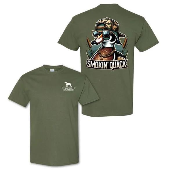 Two Sided Fun Smokin' Quack Duck Sunglasses Country - Adult & Kids T-Shirts, Sweatshirts & Hoodies apparel design preview 1