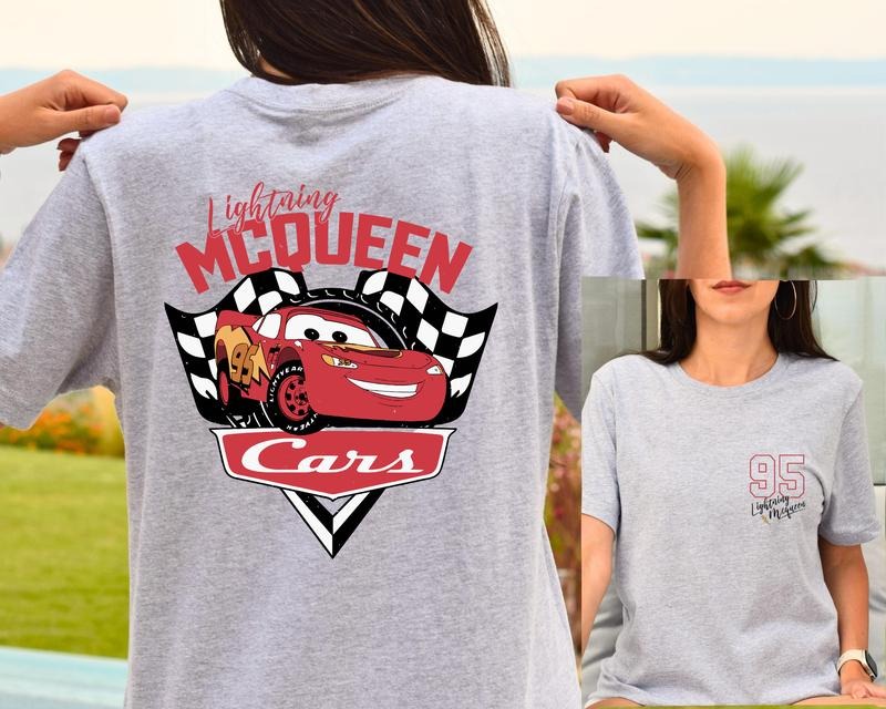 Two Sides Retro Lightning 95 Piston Cup Family - Adult & Kids T-Shirts, Sweatshirts & Hoodies apparel design preview 1