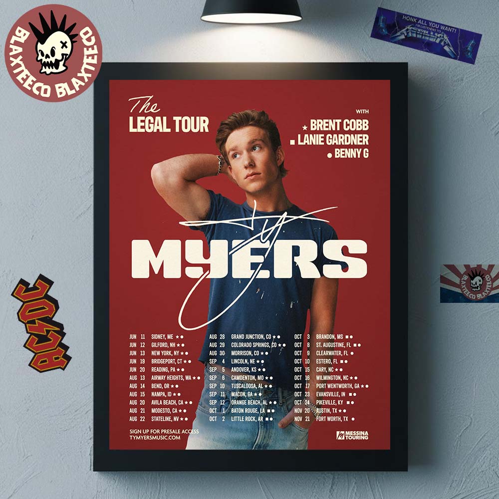 Ty Myers The Legal Tour 2026 North America City Dates - Adult & Kids T-Shirts, Sweatshirts & Hoodies apparel design preview 1
