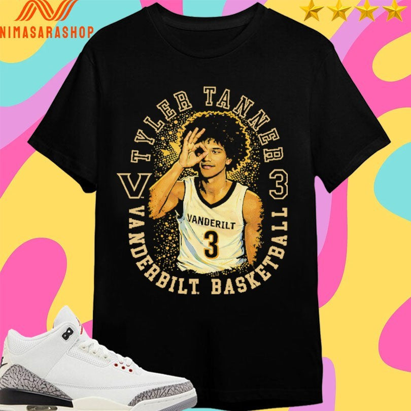 Tyler Tanner 3 Vanderbilt Commodores Basketball - Adult & Kids T-Shirts, Sweatshirts & Hoodies apparel design preview 1