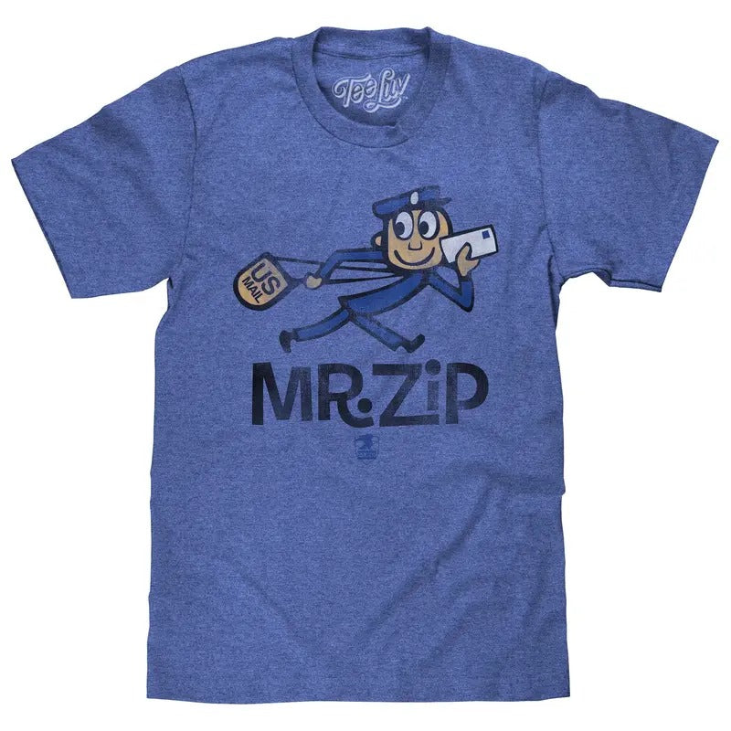 U.S. Mail Vintage Mr. Zip Blue - Adult & Kids T-Shirts, Sweatshirts & Hoodies apparel design preview 1