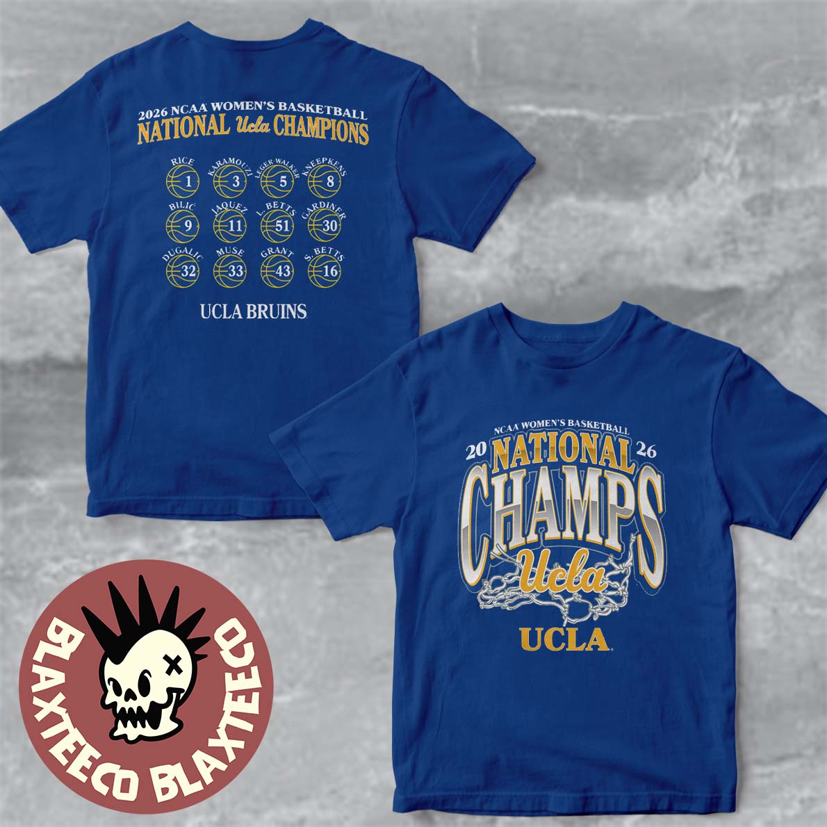 UCLA Bruins 2026 NCAA Women's Basketball National - Adult & Kids T-Shirts, Sweatshirts & Hoodies apparel design preview 1