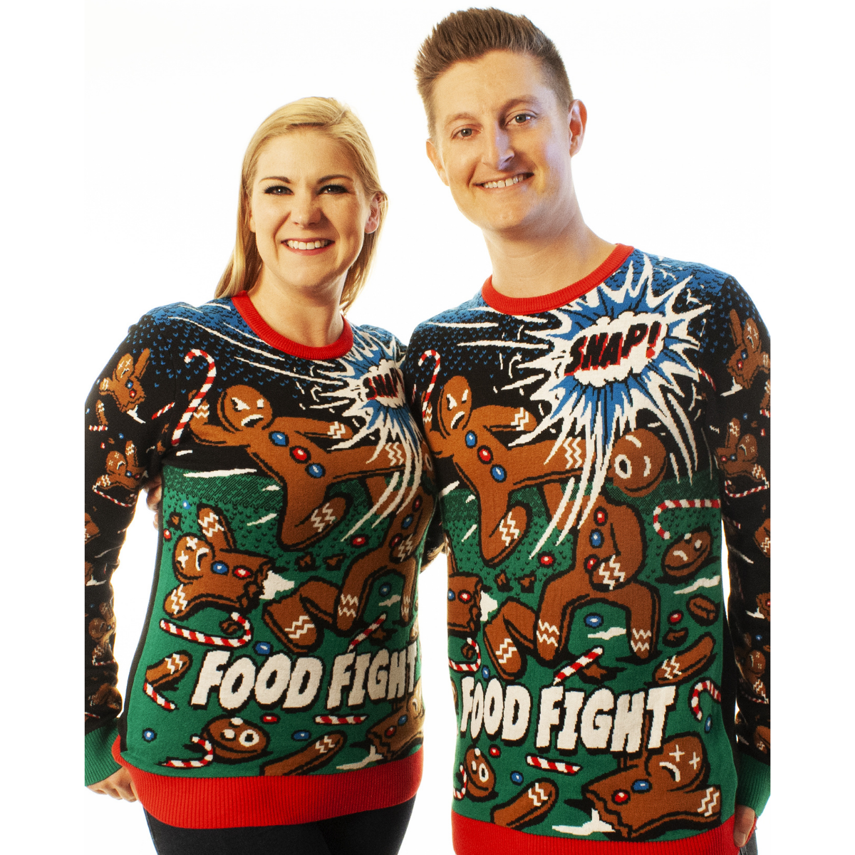Food Fight | For Men & Women | Unisex Sizing Ugly Christmas Sweater - Holiday Gift product image