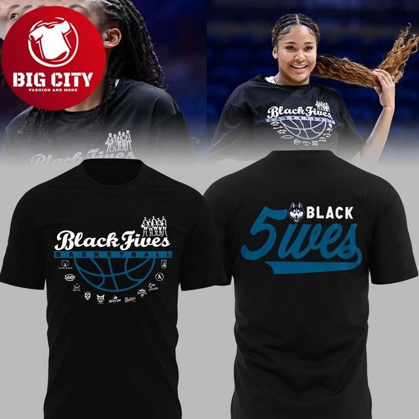 UConn Huskies Black Fives Two Sided - Adult & Kids T-Shirts, Sweatshirts & Hoodies apparel design preview 1