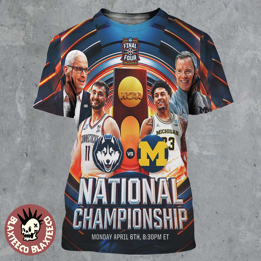 UConn Huskies Vs Michigan Wolverines Men's Basketball - Adult & Kids T-Shirts, Sweatshirts & Hoodies apparel design preview 1