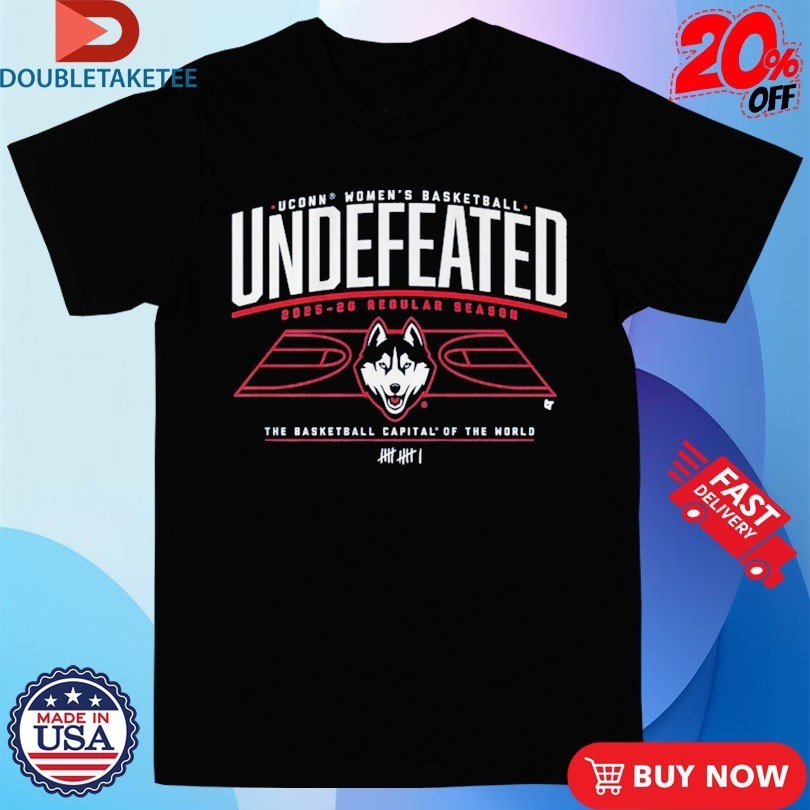 UConn Huskies Women's Basketball Undefeated 2026 - Adult & Kids T-Shirts, Sweatshirts & Hoodies apparel design preview 1