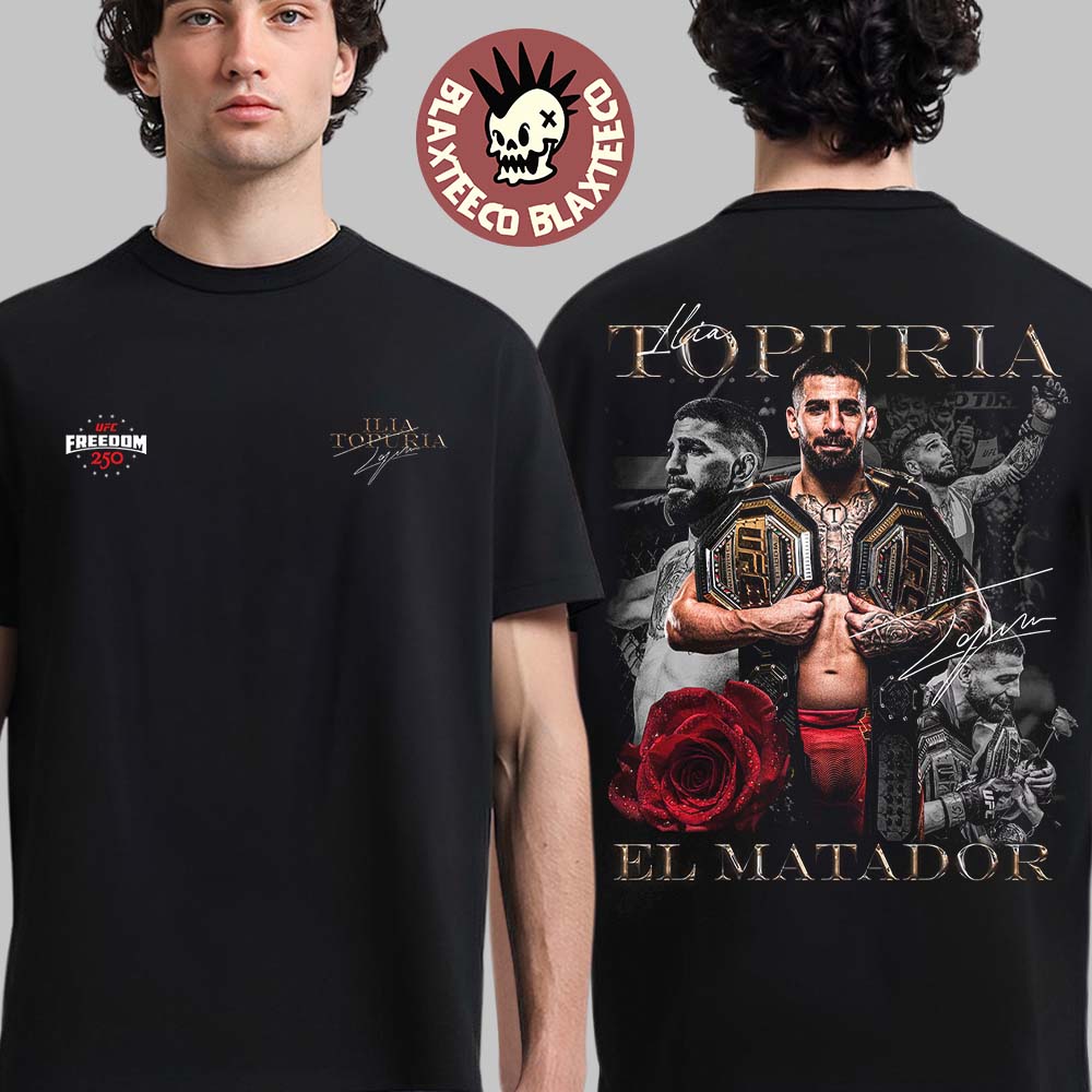 UFC Freedom 250 Ilia Topuria El Matador - Adult & Kids T-Shirts, Sweatshirts & Hoodies apparel design preview 1