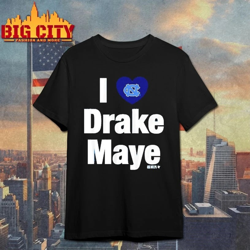 UNC Football I Heart Drake Maye - Adult & Kids T-Shirts, Sweatshirts & Hoodies apparel design preview 1