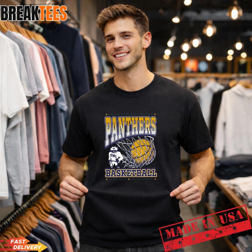 UNI Panthers Basketball Vintage Fan - Adult & Kids T-Shirts, Sweatshirts & Hoodies apparel design preview 1