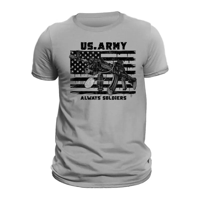 US Army Always Soldiers B&W Military Veteran - Adult & Kids T-Shirts, Sweatshirts & Hoodies apparel design preview 1
