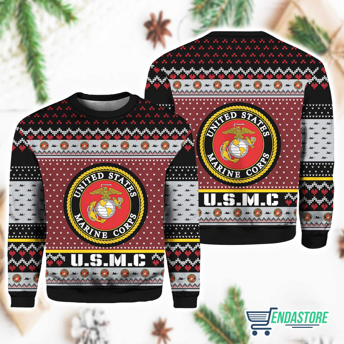 US MARINE 250th Years Of Service 3D Ugly Christmas Sweater - Holiday Gift product image